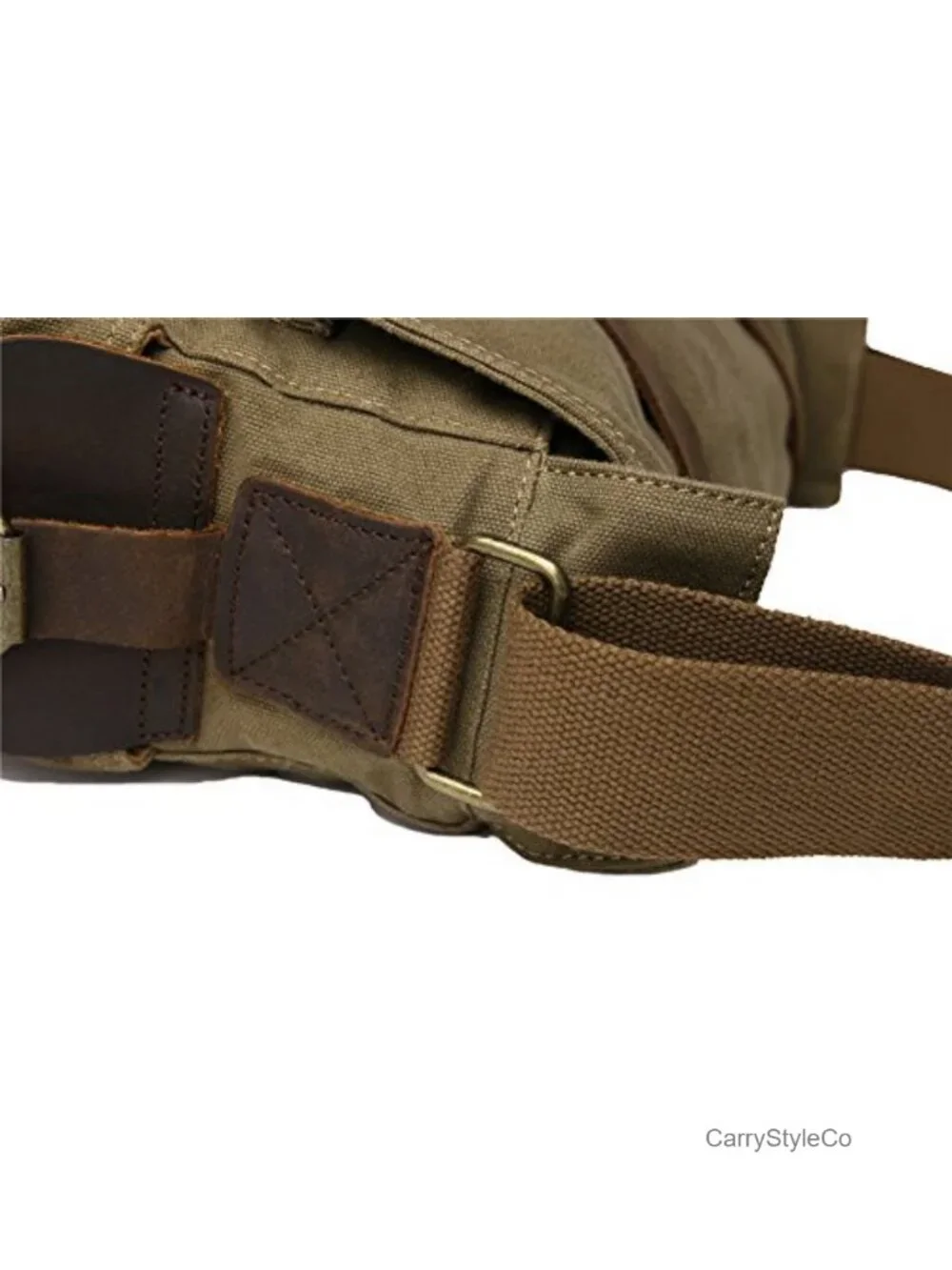 Vintage Military Leather Canvas Messenger Bag 17